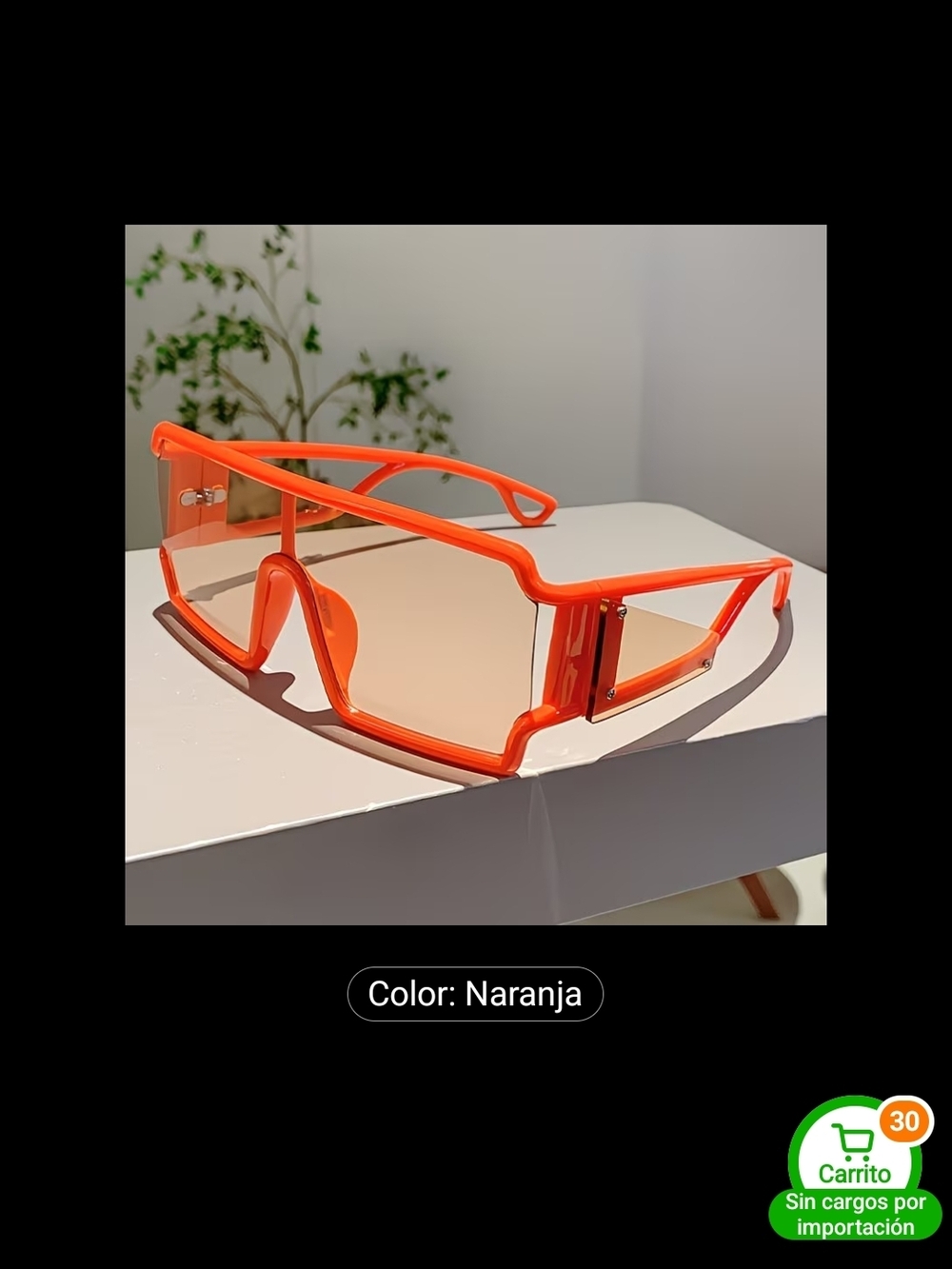 Orange Shield Sunglasses for Women - Bold Contemporary Style